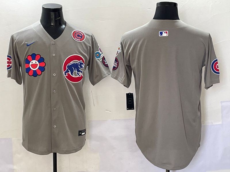 Men Chicago Cubs Blank Grey Flower Edition 2025 Nike MLB Jersey style 2